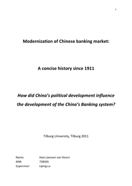 A Concise History Since 1911 How Did China's Political Development