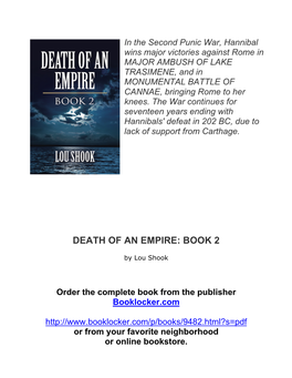 Death of an Empire: Book 2
