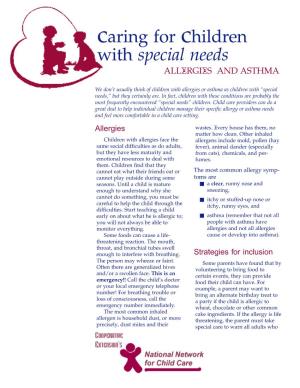 Caring for Children with Special Needs ALLERGIES and ASTHMA