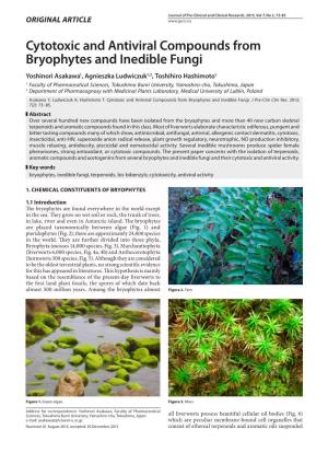 Cytotoxic and Antiviral Compounds from Bryophytes and Inedible Fungi