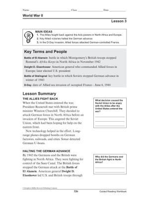 Key Terms and People Lesson Summary