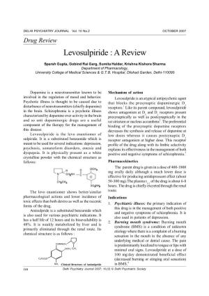 Levosulpiride : a Review