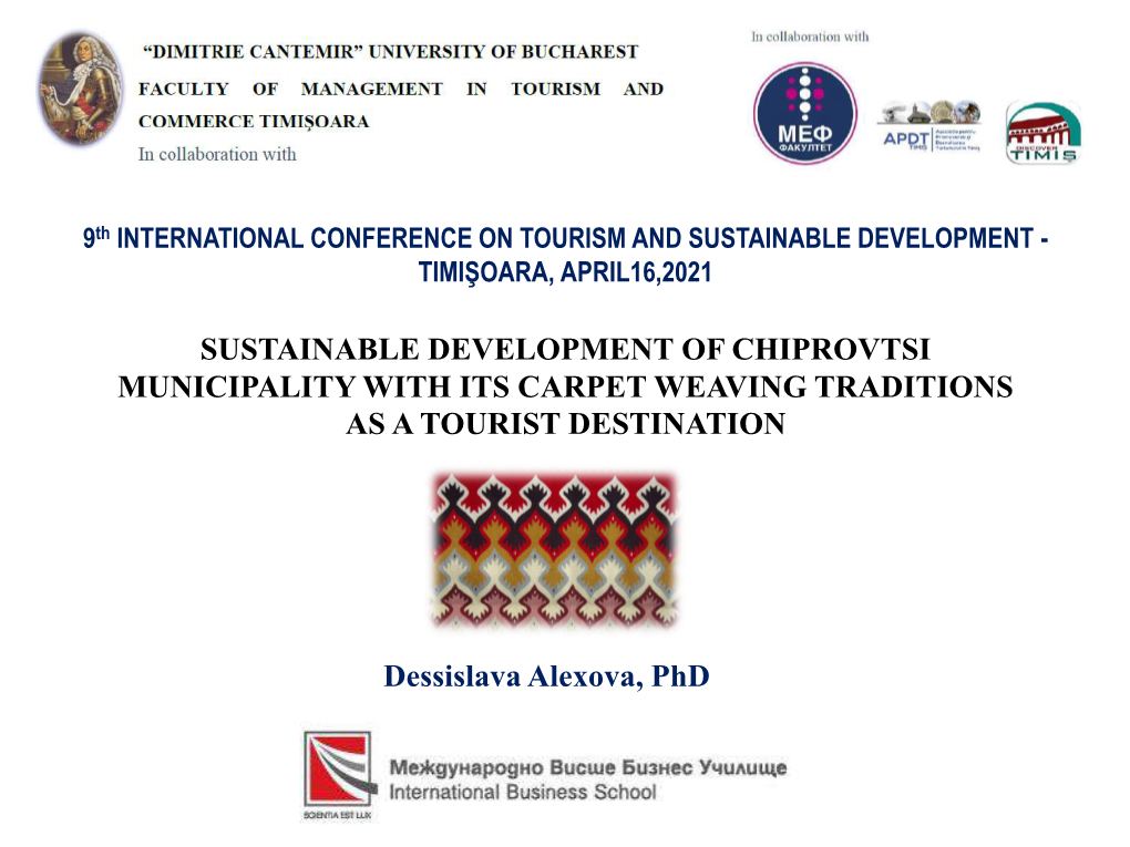 Dessislava Alexova, Phd SUSTAINABLE DEVELOPMENT