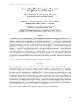 Seed Protein Profile of Pinus Greggii and Pinus Patula Through Functional Genomics Analysis Perfiles Proteómicos De Pinus Gregg