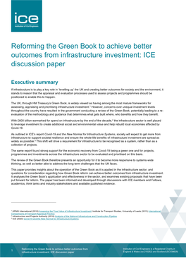 Reforming the Green Book to Achieve Better Outcomes from Infrastructure Investment: ICE Discussion Paper