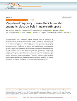 Very-Low-Frequency Transmitters Bifurcate Energetic Electron Belt In