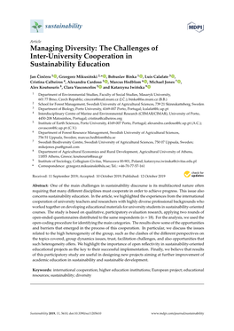 The Challenges of Inter-University Cooperation in Sustainability Education