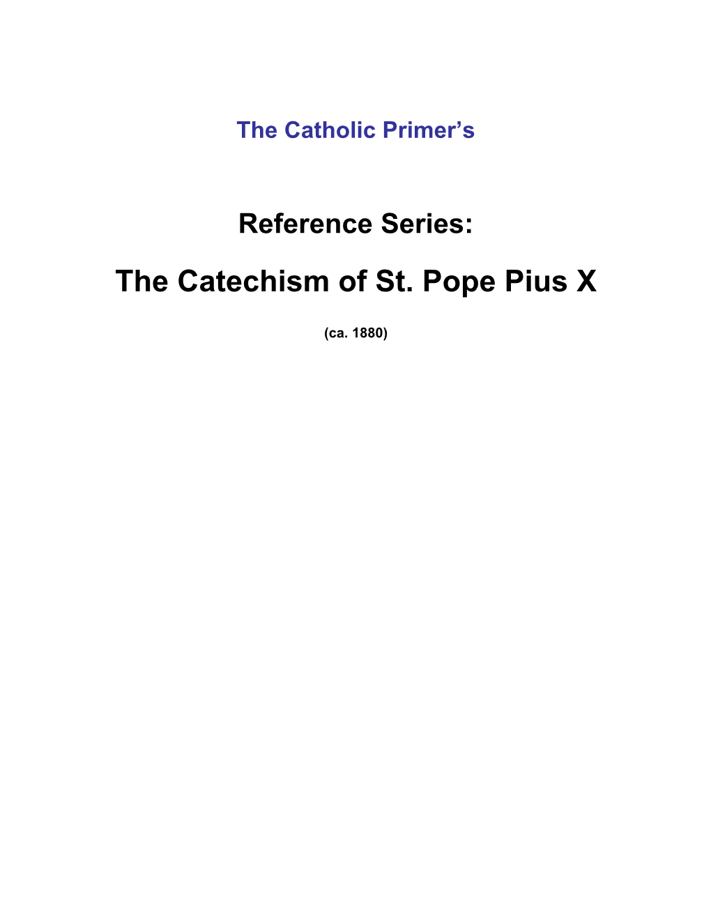 Catechism of Saint Pius X