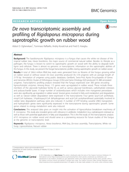 Rigidoporus Microporus During Saprotrophic Growth on Rubber Wood Abbot O