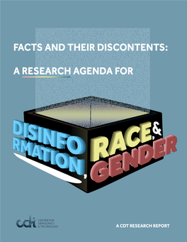 A Research Agenda for Online Disinformation, Race, and Gender