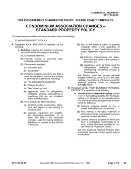 CP 17 99 (06-95) Condominium Associaiton Changes