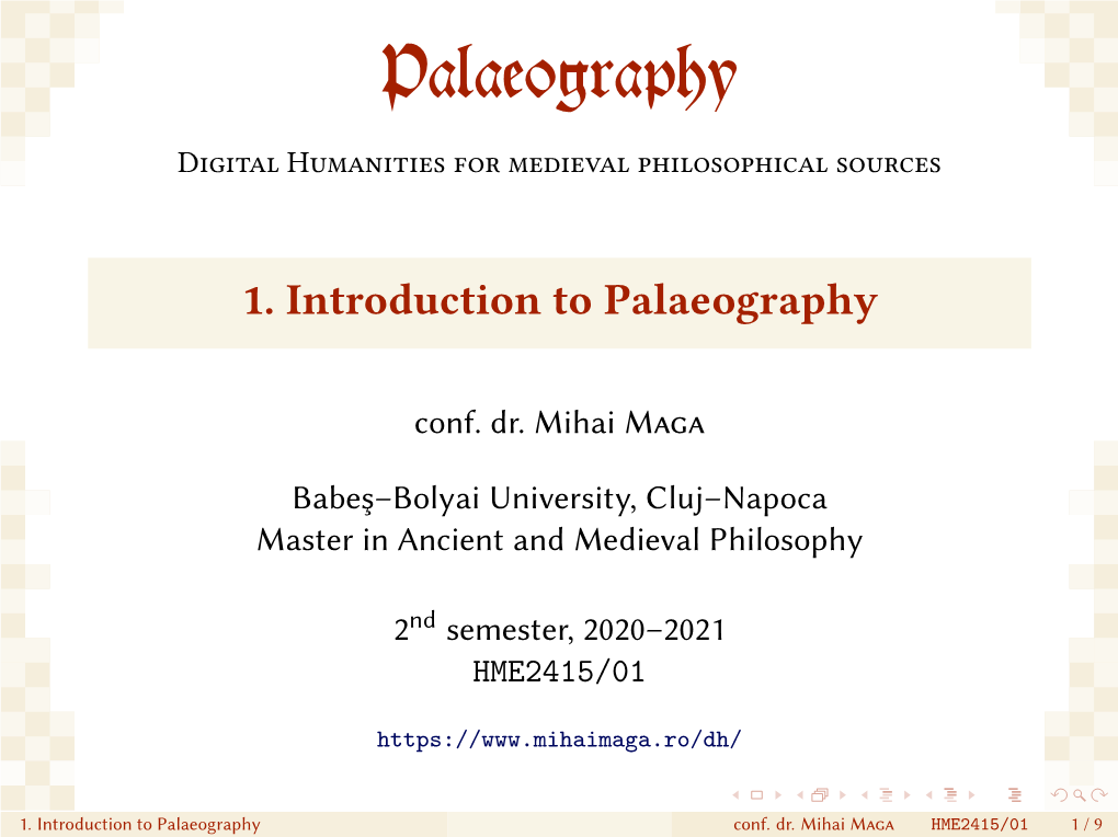 Palaeography [Beamer:En]