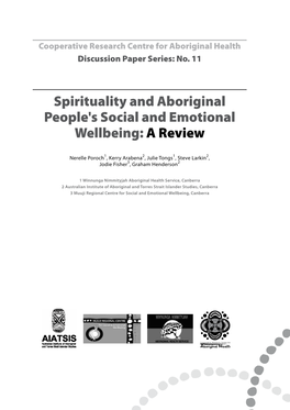 Spirituality and Aboriginal People's Social and Emotional Wellbeing: a Review