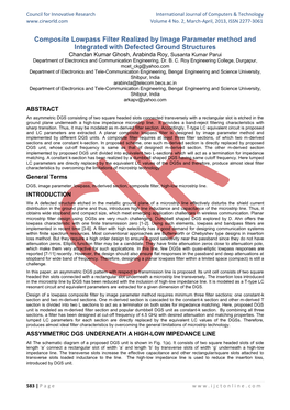 Composite Lowpass Filter Realized by Image Parameter Method And