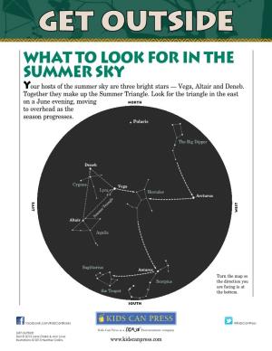 Get Outside What to Look for in the Summer Sky Your Hosts of the Summer Sky Are Three Bright Stars — Vega, Altair and Deneb