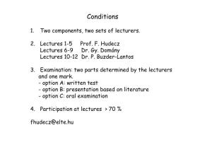 1. Two Components, Two Sets of Lecturers