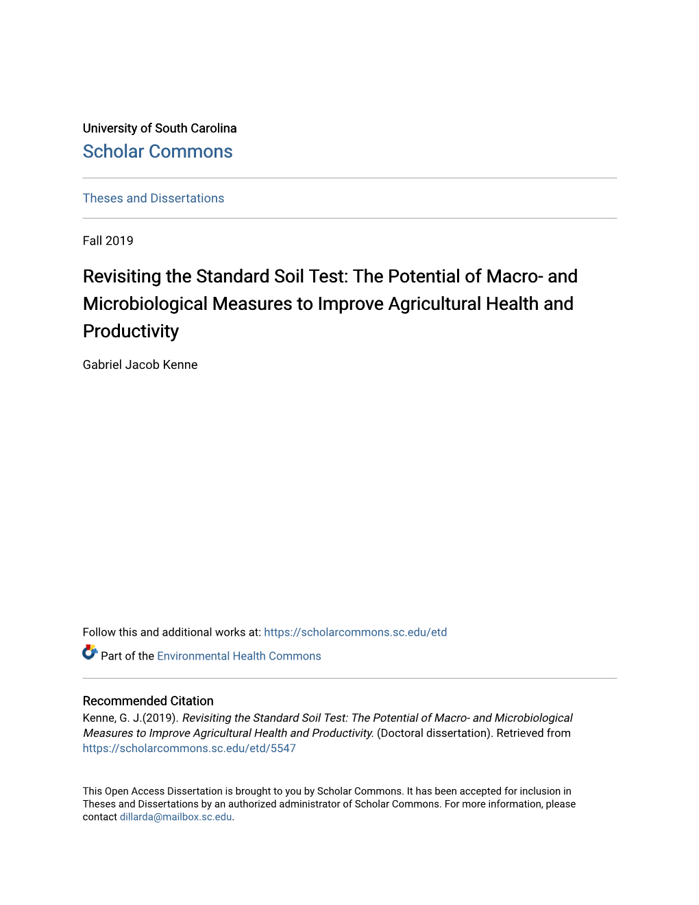 Revisiting the Standard Soil Test: the Potential of Macro- and Microbiological Measures to Improve Agricultural Health and Productivity