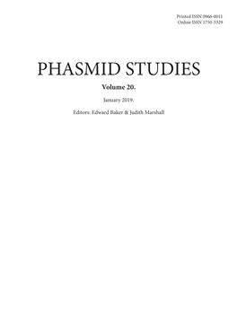 PHASMID STUDIES Volume 20