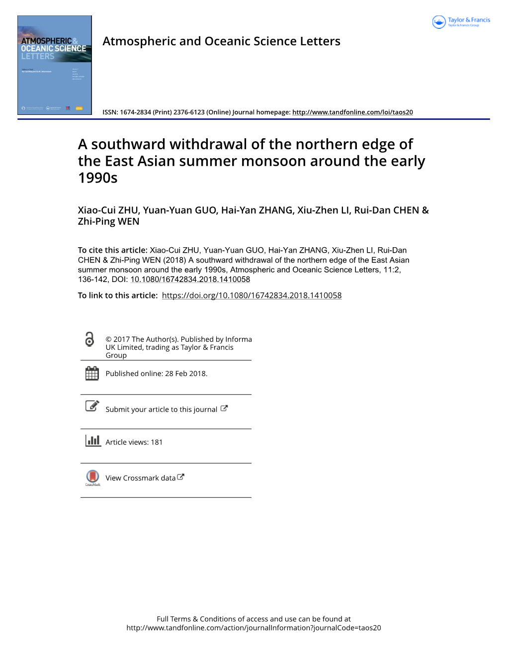 A Southward Withdrawal of the Northern Edge of the East Asian Summer Monsoon Around the Early 1990S