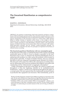 The Linearised Hamiltonian As Comprehensive NDP