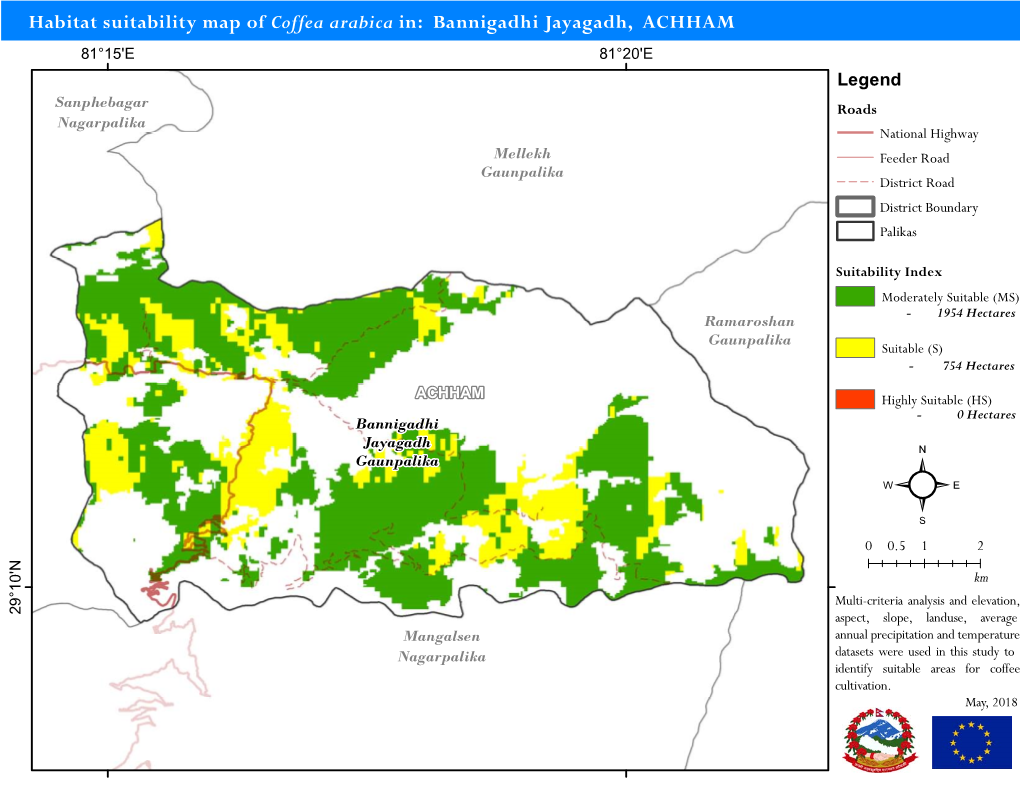 Habitat Suitability Map of Coffea Arabica In