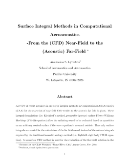 Surface Integral Methods in Computational Aeroacoustics