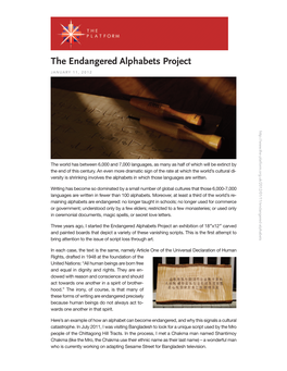 The Endangered Alphabets Project  "!# ,  H T T P : / / W W W