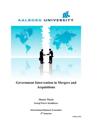 Government Intervention in Mergers and Acquisitions