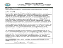 City of Gloucester Community Preservation Committee