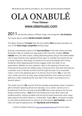 Ola Onabule Press Release