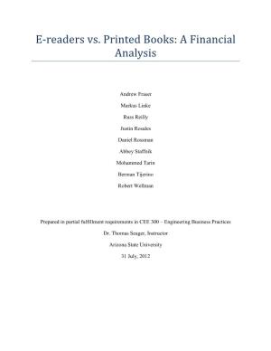 E-Readers Vs. Printed Books: a Financial Analysis