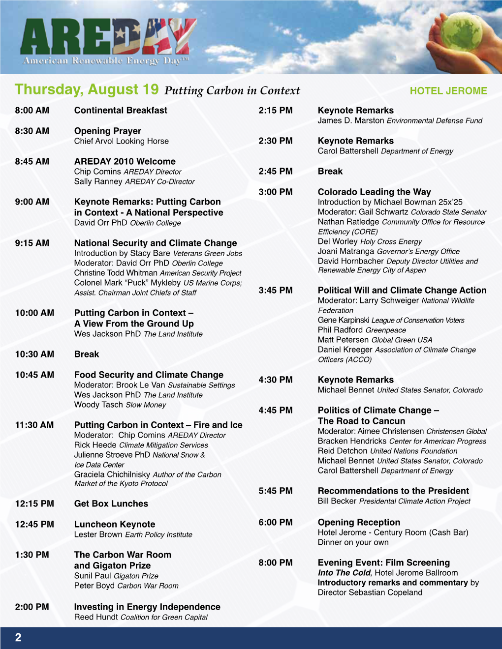 Thursday, August 19 Putting Carbon in Context 2