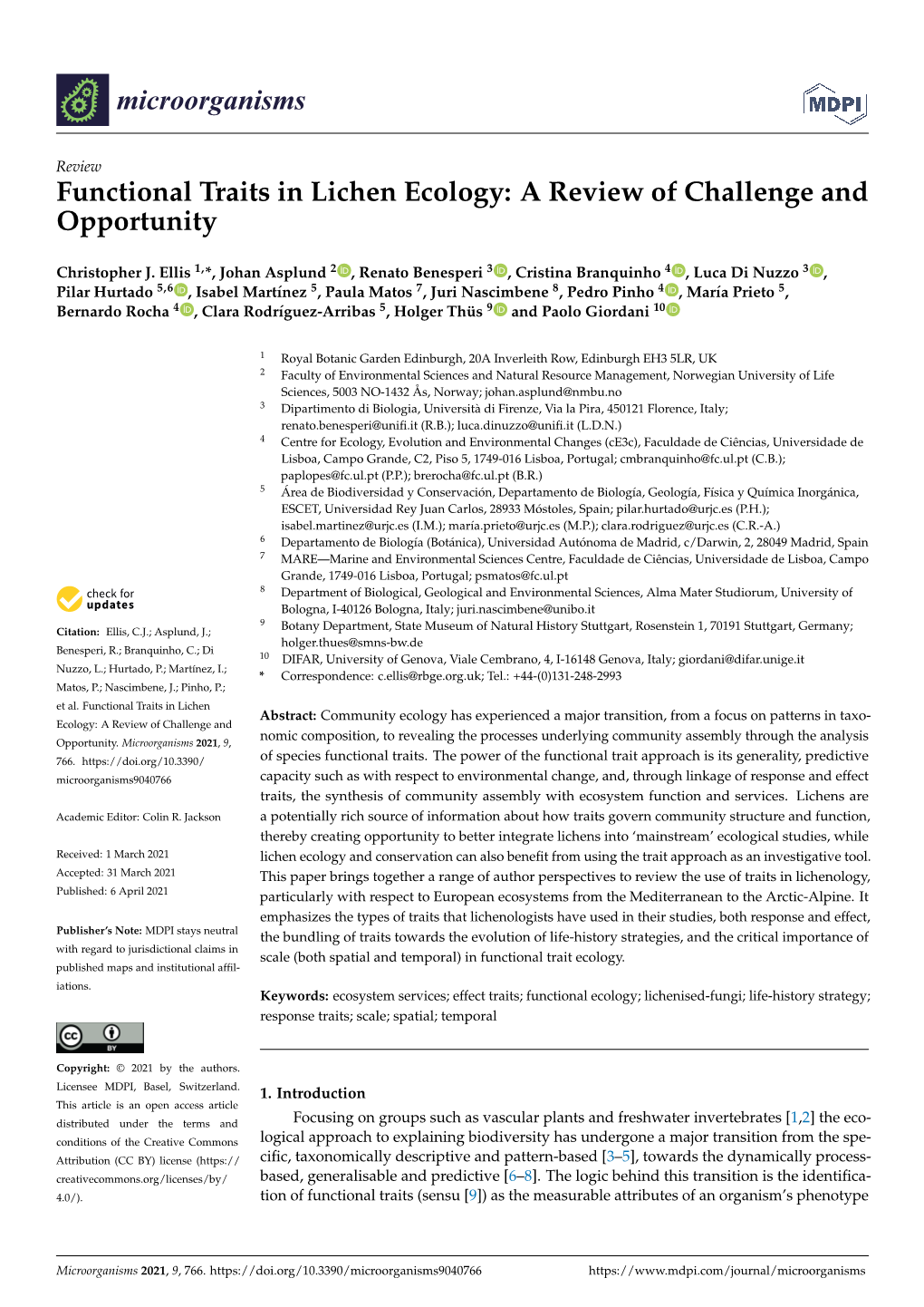 Functional Traits in Lichen Ecology: a Review of Challenge and Opportunity