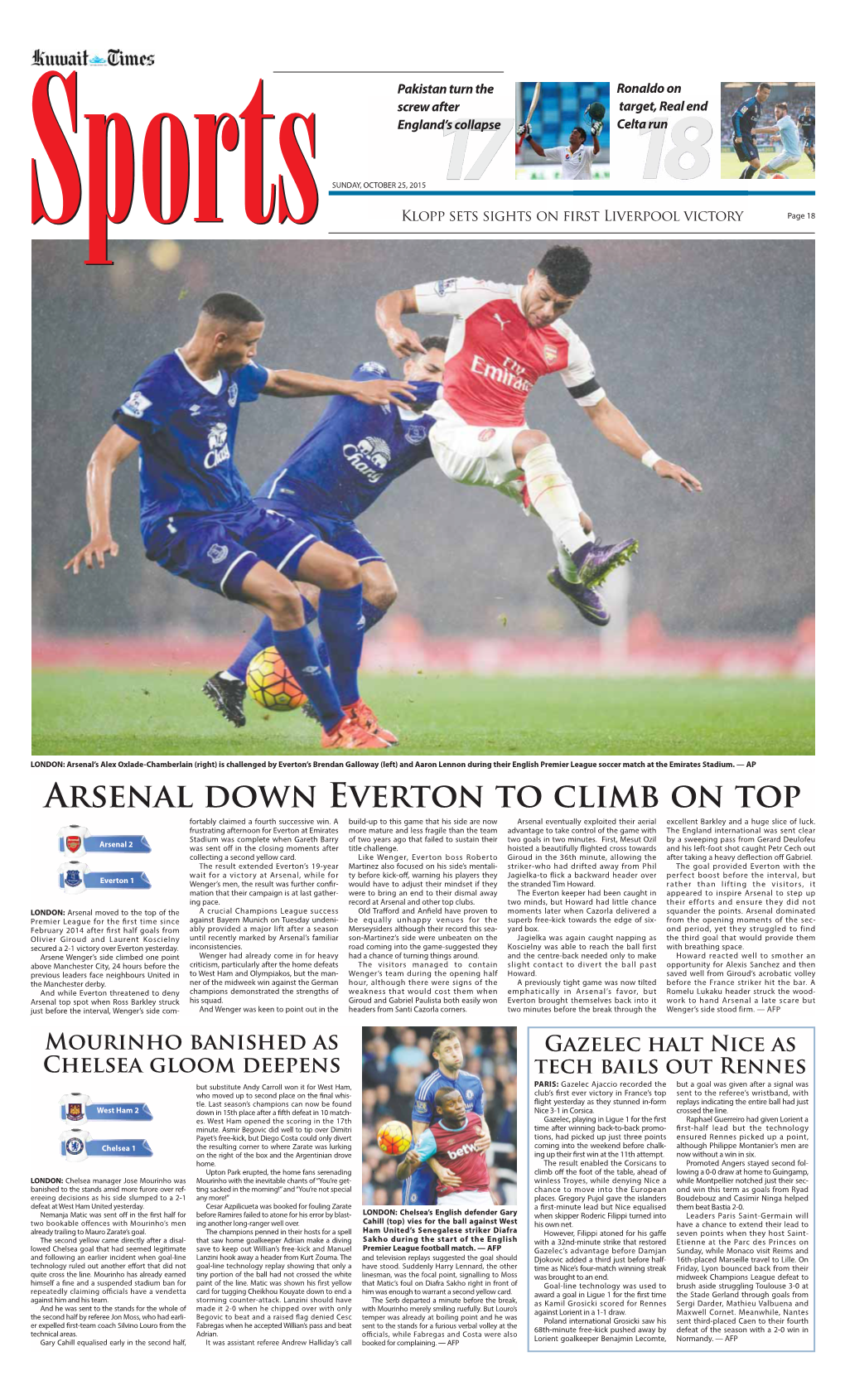 Arsenal Down Everton to Climb on Top