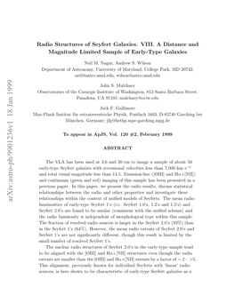 Radio Structures of Seyfert Galaxies. VIII. a Distance and Magnitude