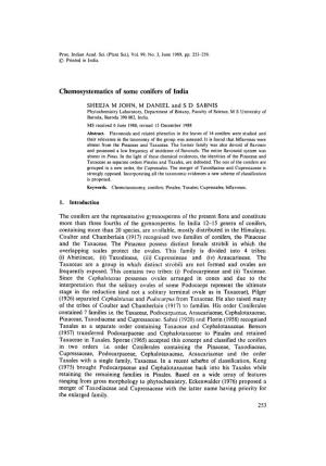 Chemosystematics of Some Conifers of India