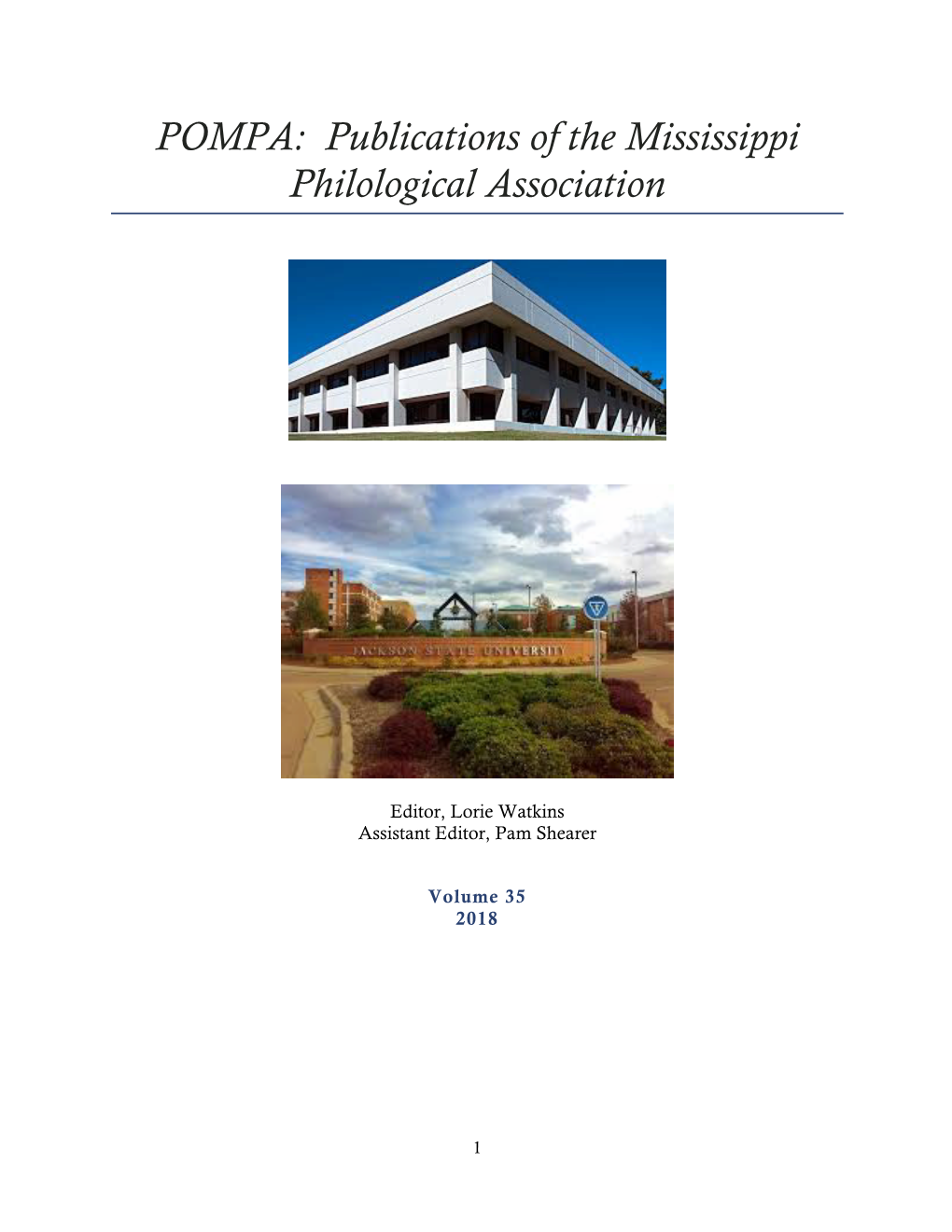 POMPA: Publications of the Mississippi Philological Association