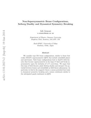 Non-Supersymmetric Brane Configurations, Seiberg Duality And