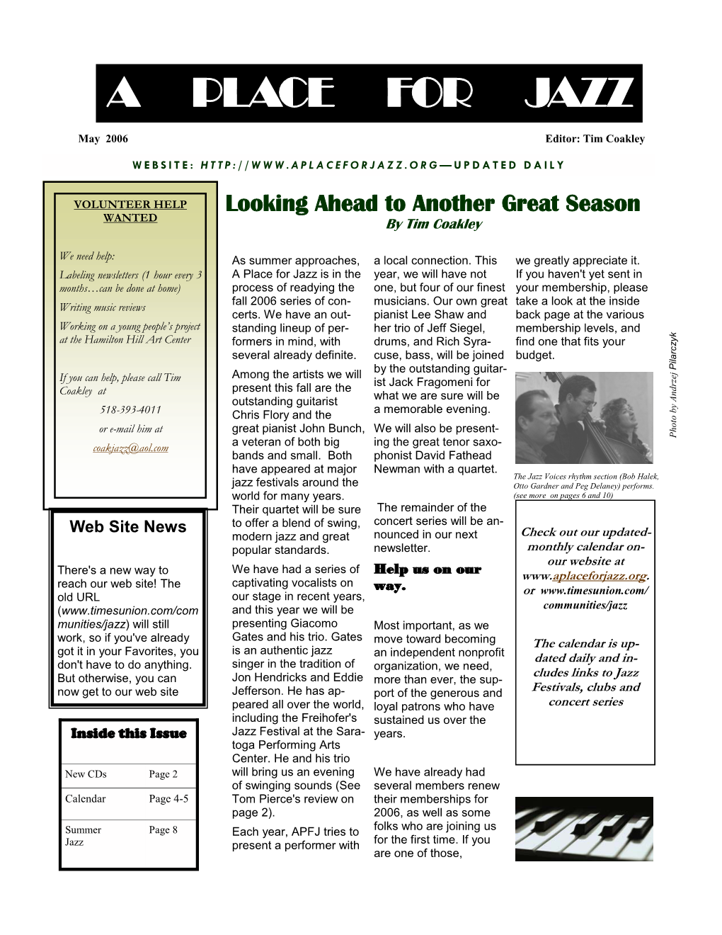 May 2006 Editor: Tim Coakley