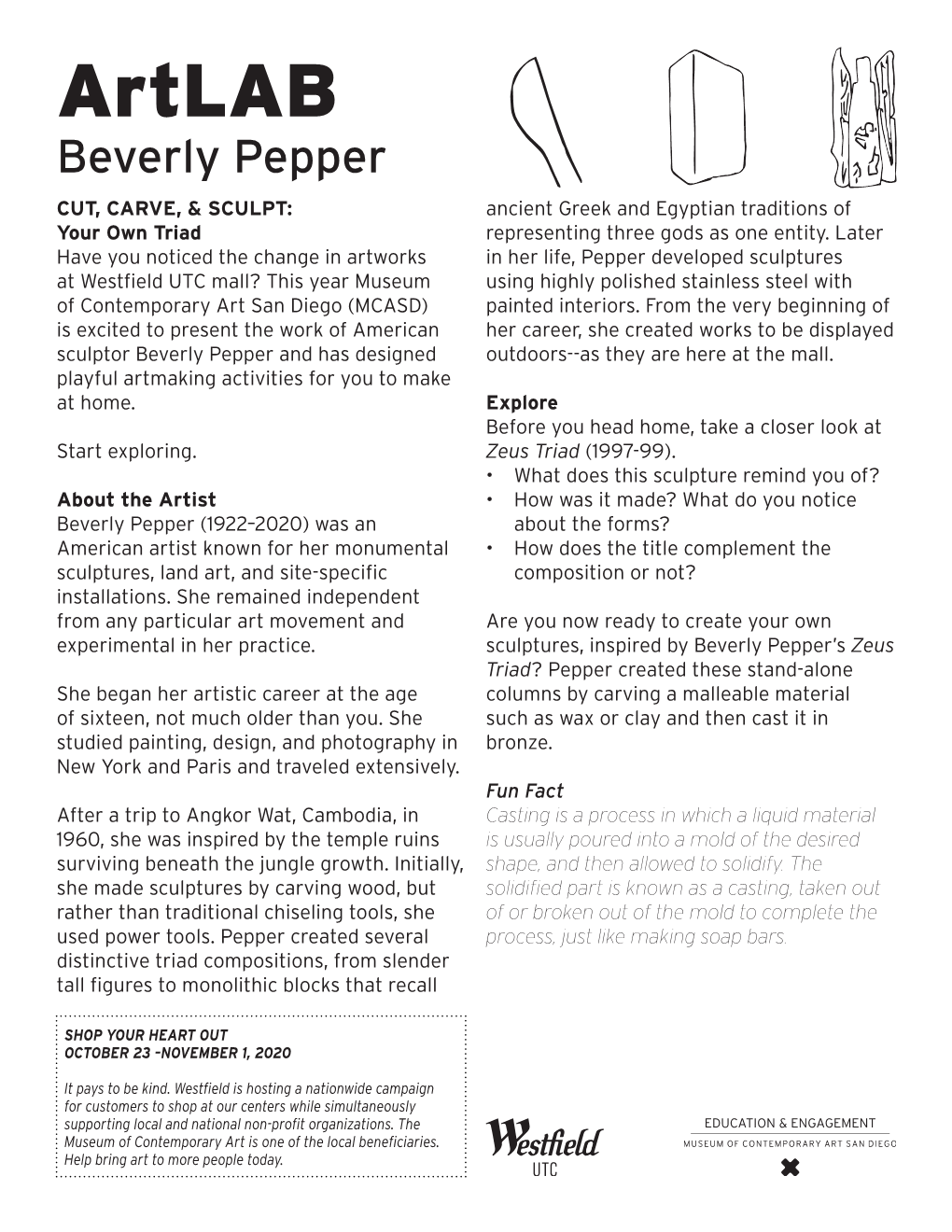 Artlab Beverly Pepper CUT, CARVE, & SCULPT: Ancient Greek and Egyptian Traditions of Your Own Triad Representing Three Gods As One Entity