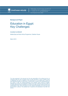 Education in Egypt: Key Challenges