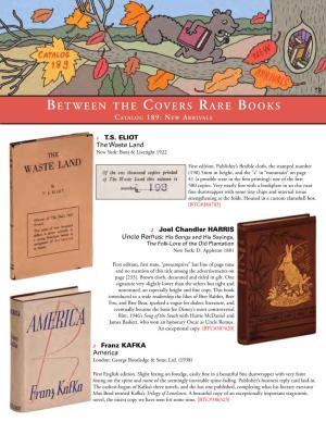 Between the Covers Rare Books Catalog 189: New Arrivals