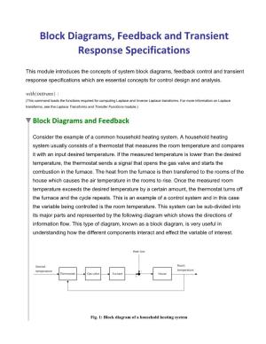 Block Diagrams, Feedback and Transient Response Specifications