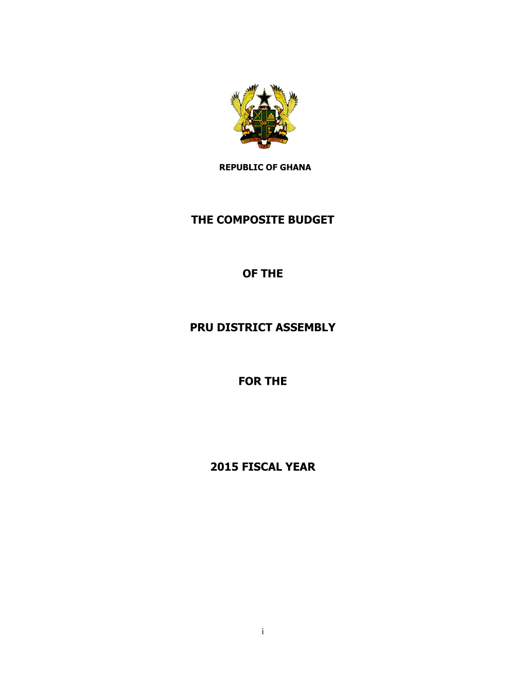 The Composite Budget of the Pru District Assembly for the 2015 Fiscal Year