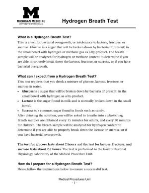 Hydrogen Breath Test
