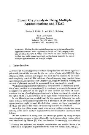 Linear Cryptanalysis Using Multiple Approximations and FEAL