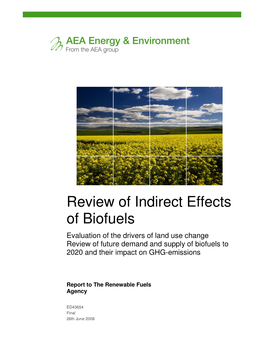 Review of Indirect Effects of Biofuels