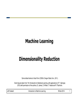 Machine Learning Dimensionality Reduction