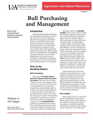 Bull Purchasing and Management