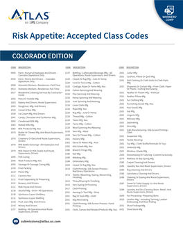 CO Class Code List (PDF)